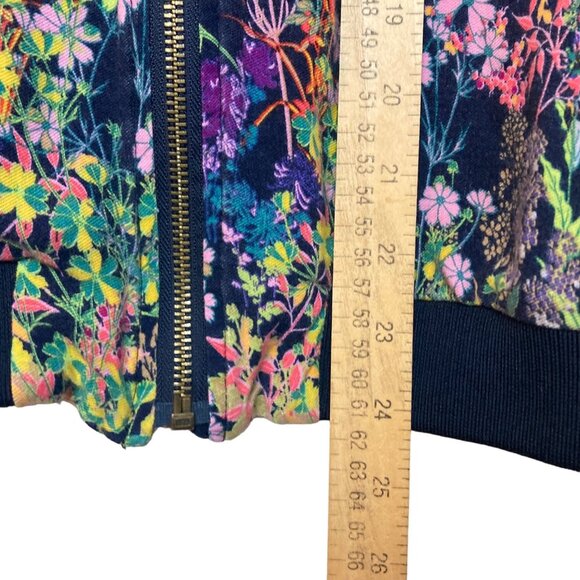 Merona Womens Floral Zip-Up Jacket Size Large Unique Wildflowers Cottagecore - Picture 8 of 8